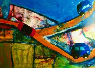 "Das kleine rote Auto entdeckt die Welt." von Christa Baisch auf art24