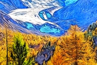 "Engadin: Val Morteratsch mit Piz Bernina" by Joe Amberg on art24