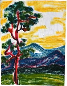 "Baum in einer Berglandschaft" by Milena Biblikova on art24
