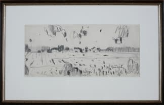 "Landschaftszeichenskizze Ponědráž Hrusik (dt. verschneites Hrusice)" by Josef Kilián on art24