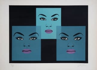 "Les Trois Visages Bleu (12/75)" de Félix Labisse sur art24