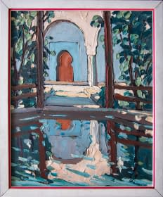 "Marrakech. Bassin au Dar Said  (dt.: Becken vom Dar Si Said Museum)" by Ch. A. Mangin on art24