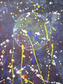 "Abstrakt Landschaft - blau" de Ebba Sakel sur art24