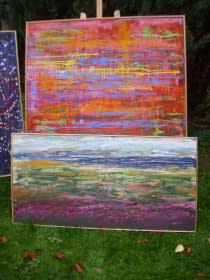 "Landschaft abstrakt - rot" by Ebba Sakel on art24
