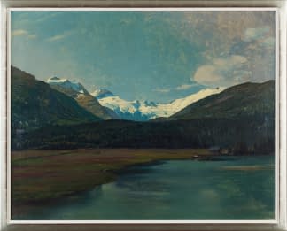 "Blick ins Fextal von Sils-Baseglia aus mit Silsersee" by Emil Schulze on art24