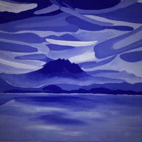 "Pilatus und Zugersee - Blau" de Ursina Müller sur art24