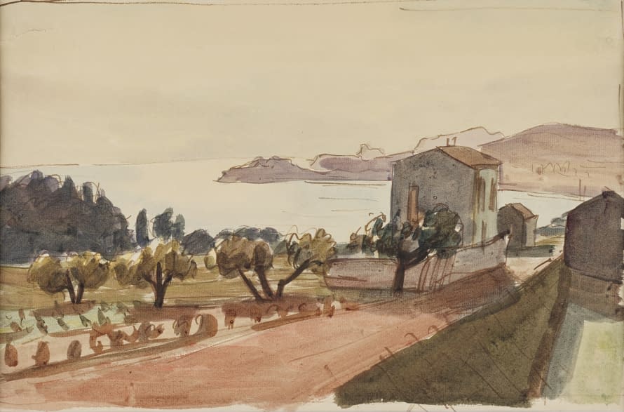 Image 1 of the artwork "Landschaft mit Haus und See" by Ignaz Epper on art24