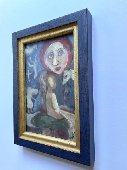 Foto 1 des Kunstwerks "Piros selyemkendős hölgy/ Frau im roten Seidentuch" von Katalin Szabadi auf art24