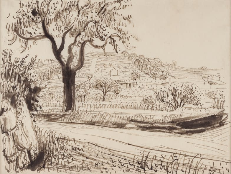 Foto 1 des Kunstwerks "Hügellandschaft mit Baum" von Ignaz Epper auf art24