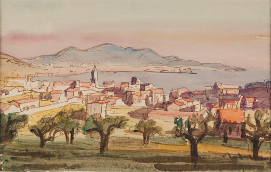 Foto 1 des Kunstwerks "Landschaft mit Stadt und See" von Ignaz Epper auf art24