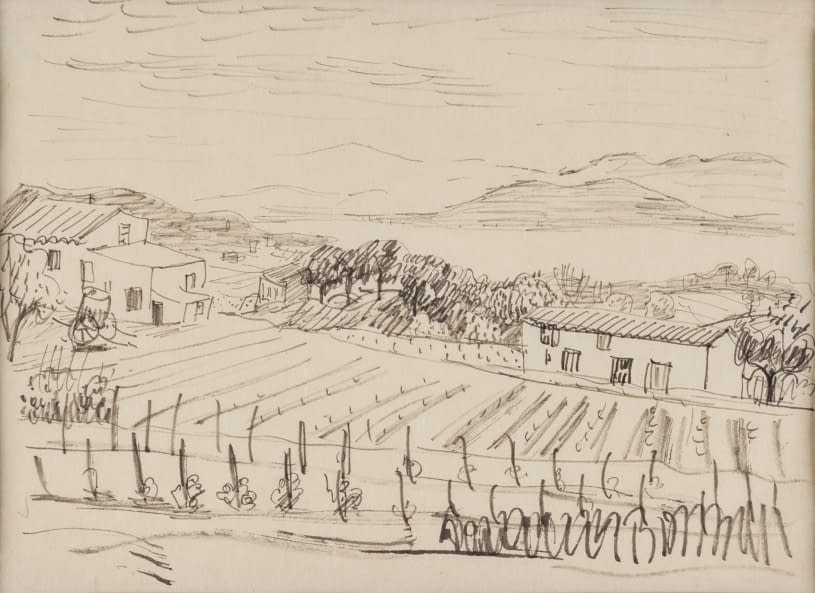 Foto 1 des Kunstwerks "Studie mit Rebberg und See" von Ignaz Epper auf art24