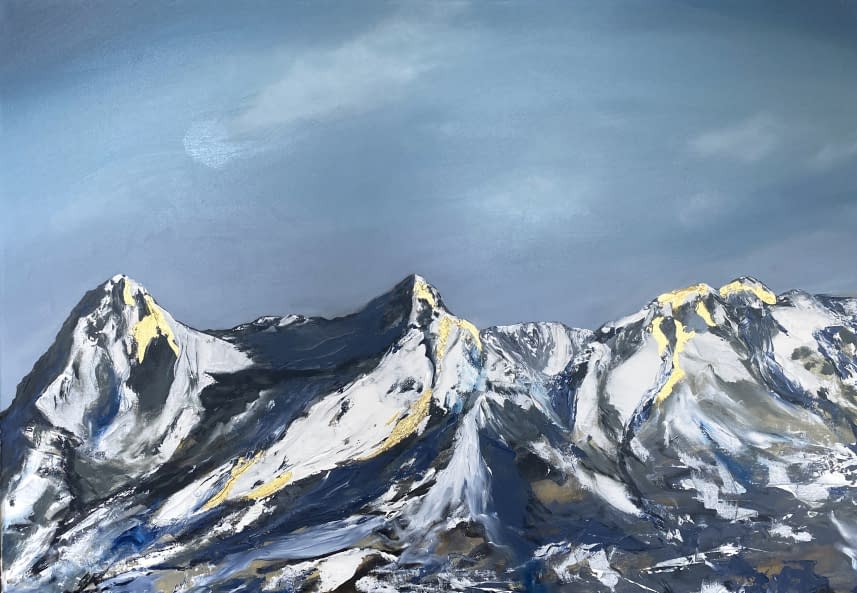 Image 1 of the artwork "Eiger Mönch Jungfrau 24-Karat Gold" by Viktoria Koestler on art24