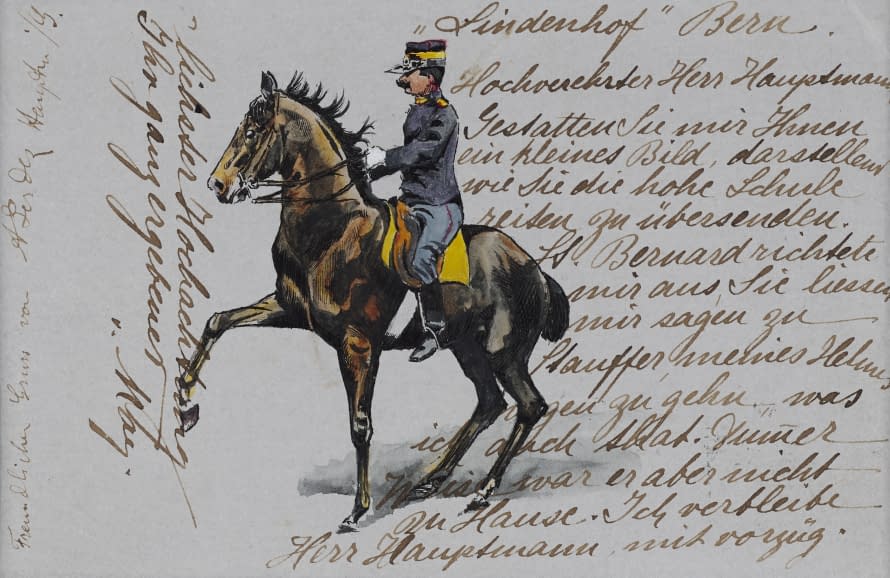 Image 1 of the artwork "Reiterstudie (Postkarte)" by Walther von May on art24