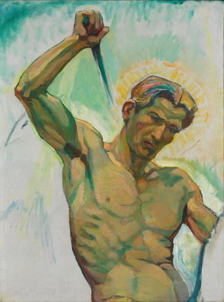Foto 1 des Kunstwerks "Traum der Künstlerin / Messerstecher" von Clara Porges auf art24
