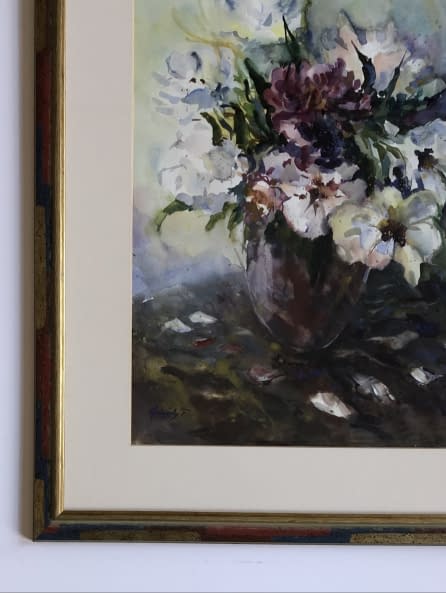 Image 1 of the artwork "Virágcsokor (Bazsarózsa)/ Blumenstrauß (Pfingstrose)" by Tibor Gáspárdy on art24