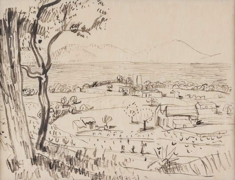 Image 1 of the artwork "Landschaftsstudie mit See" by Ignaz Epper on art24