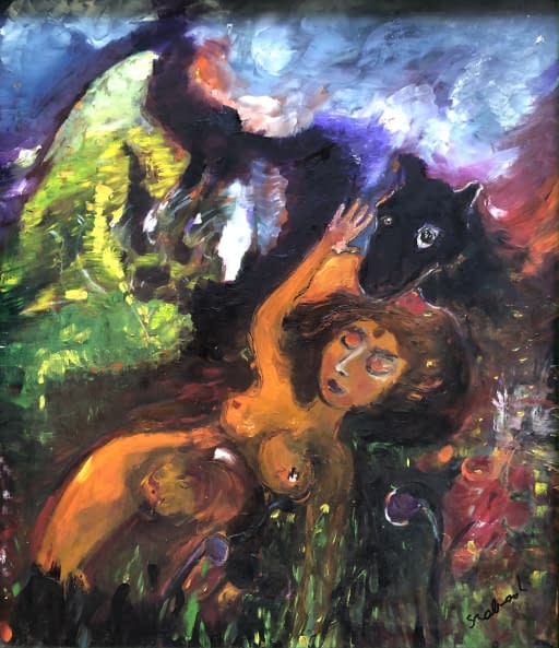 Image 1 of the artwork "Töreki alvó lóval/ Eine Ruhende in Törek" by Katalin Szabadi on art24