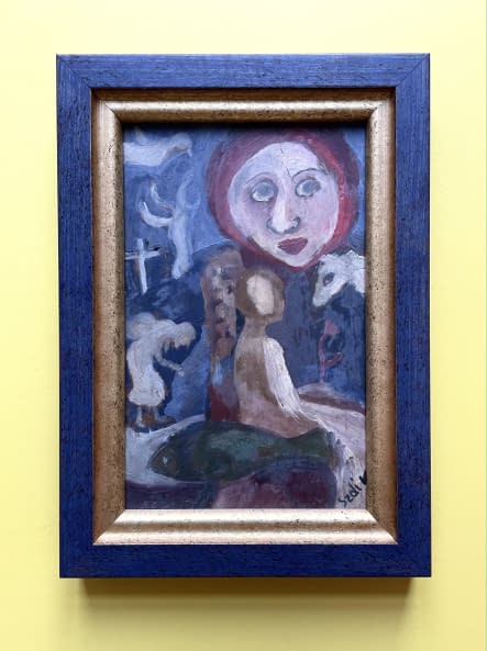 Foto 1 des Kunstwerks "Piros selyemkendős hölgy/ Frau im roten Seidentuch" von Katalin Szabadi auf art24